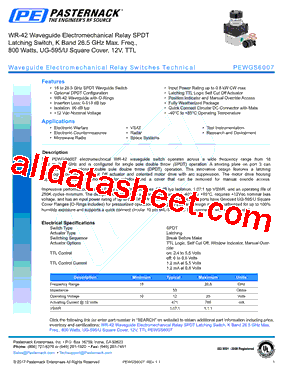 PEWGS6007 Datasheet PDF - Pasternack Enterprises, Inc.