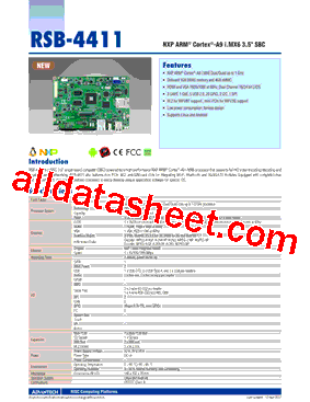 RSB-4411 Datasheet PDF - Advantech Co., Ltd.
