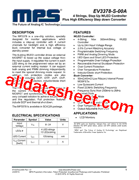MP3378GS Datasheet PDF - Monolithic Power Systems