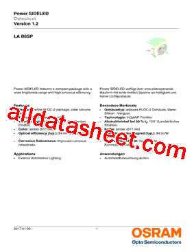 LA-B6SP Datasheet PDF - OSRAM GmbH