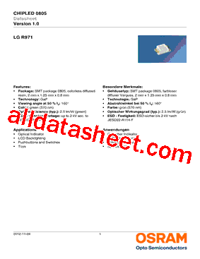LG-R971 Datasheet PDF - OSRAM GmbH