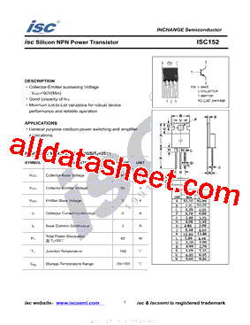 ISC152 Datasheet PDF - Inchange Semiconductor Company Limited