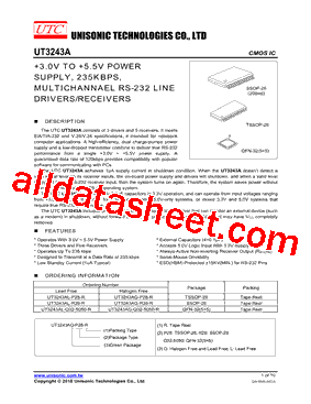 UT3243AL-R28-R Datasheet PDF - Unisonic Technologies