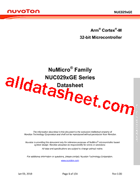 NUC029-FAE Datasheet PDF - Nuvoton Technology Corporation