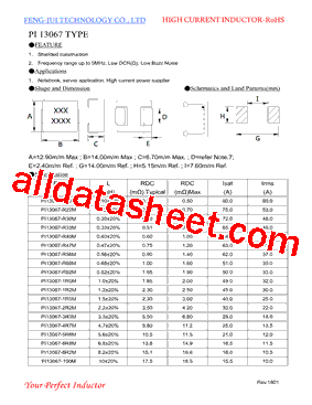 PI13067-R22M Datasheet PDF - FENGJUI TECHNOLOGY CO., LTD.