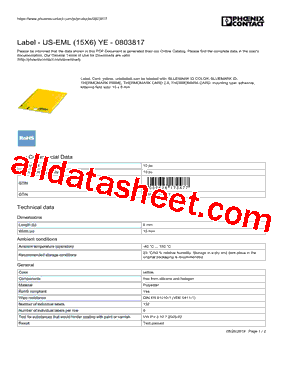 0803817 Datasheet PDF - PHOENIX CONTACT