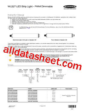 WLS27..850.. Datasheet PDF - Banner Engineering Corp.