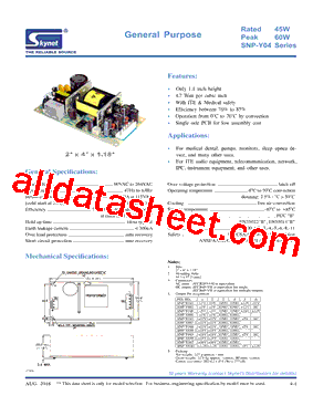 SNP-Y04 Datasheet PDF - Skynet Electronic Copyright
