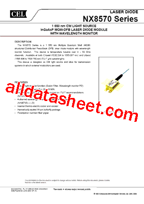 NX8570SC393D-BA Datasheet PDF - California Eastern Labs