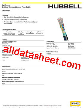 PREMISE_HFCH4048BKS Datasheet PDF - Hubbell Incorporated.