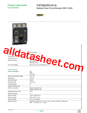 PJF36025CU41A Datasheet PDF - Schneider Electric