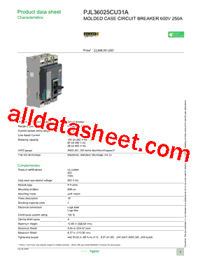 PJL36025CU31A Datasheet PDF - Schneider Electric