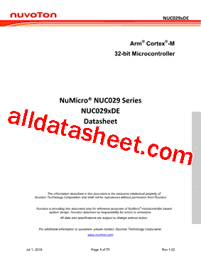 NUC029-FAE Datasheet PDF - Nuvoton Technology Corporation