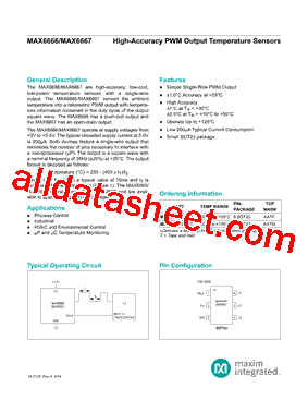 MAX6666AUT+T Datasheet PDF - Maxim Integrated Products