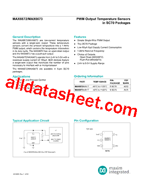 MAX6672 Datasheet PDF - Maxim Integrated Products