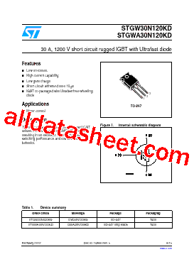 STGWA30N120KD Datasheet PDF - STMicroelectronics