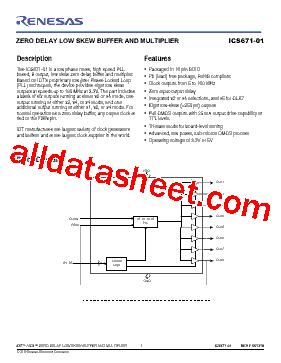 ICS671-01 Datasheet PDF - Renesas Technology Corp