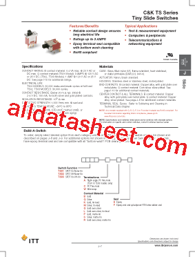 TS02ARE Datasheet PDF - ITT Industries