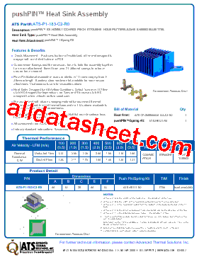 ATS-P1-183-C2-R0 Datasheet PDF - Advanced Thermal Solutions, Inc.