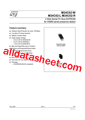 M34C02-RMB6P Datasheet PDF - STMicroelectronics