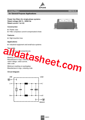 B84102-K Datasheet PDF - EPCOS