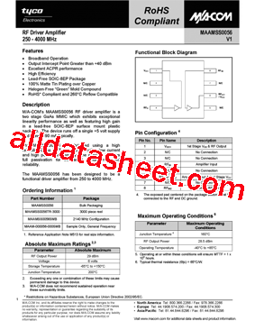 MAAMSS0056 Datasheet PDF - Tyco Electronics