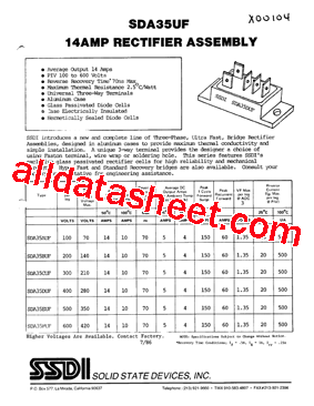 SDA35UF Datasheet PDF - Solid States Devices, Inc
