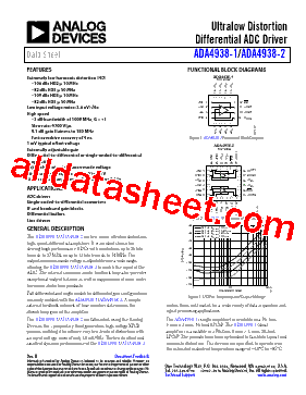 ADA4938-2ACPZ-R2 Datasheet PDF - Analog Devices