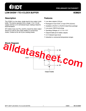 ICS621MT Datasheet PDF - Integrated Device Technology