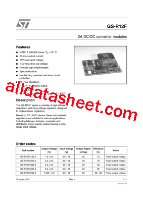 GS-R12F0502.0 Datasheet PDF - STMicroelectronics
