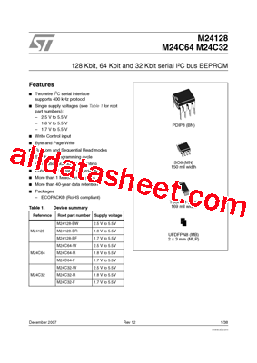 M24C32-R Datasheet PDF - STMicroelectronics