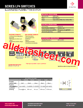 LP4-EE-1-R-B-N-R-R Datasheet PDF - E-SWITCH