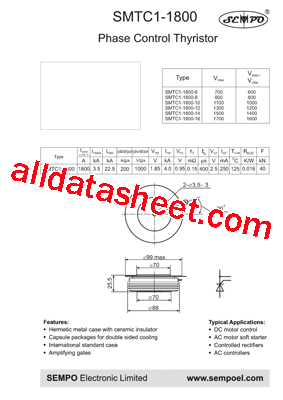SMTC1-1800 Datasheet PDF - SEMPO ELECTRONIC Limited
