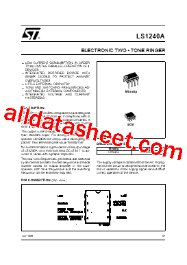 LS1240A. Datasheet PDF - STMicroelectronics