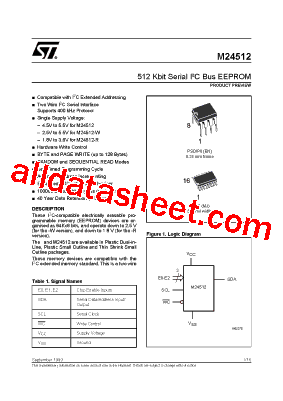 M24512-RBN6T Datasheet PDF - STMicroelectronics