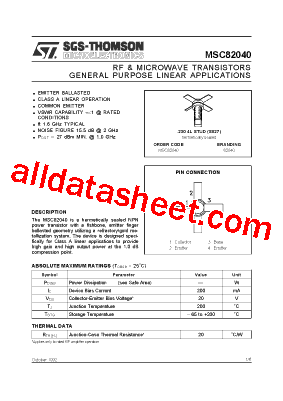 MSC82040 Datasheet PDF - STMicroelectronics