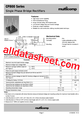 CP800 Datasheet PDF - List of Unclassifed Manufacturers