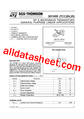 SD1855 Datasheet PDF - STMicroelectronics