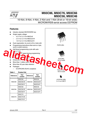 M93C66-R Datasheet PDF - STMicroelectronics