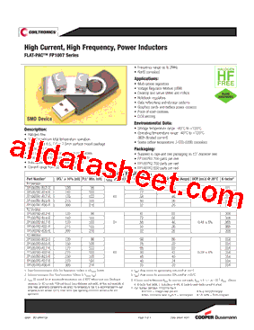 FP1007R2-R22-R Datasheet PDF - Cooper Bussmann, Inc.