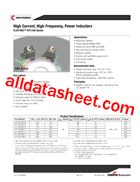 FP1109-R20-R Datasheet PDF - Cooper Bussmann, Inc.