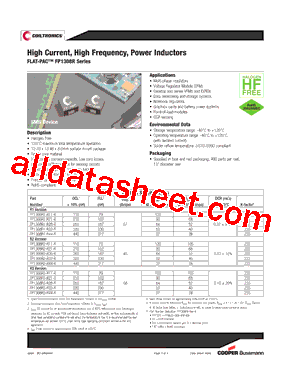 FP1308R2-R11-R Datasheet PDF - Cooper Bussmann, Inc.