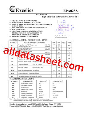 EPA025A Datasheet PDF - Excelics Semiconductor, Inc.