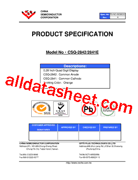 CSQ-2842 Datasheet PDF - China Semiconductor Corporation