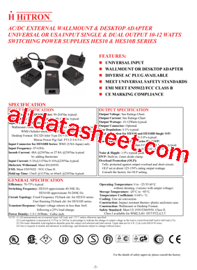 HES10 Datasheet PDF - HITRON ELECTRONICS CORPORTION