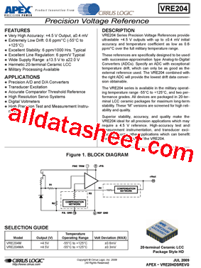 VRE204 Datasheet PDF - Cirrus Logic