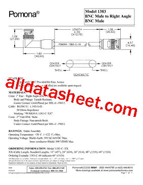 1383 Datasheet PDF - Pomona Electronics
