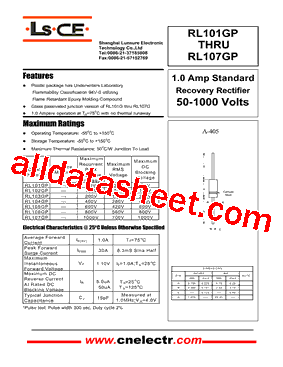 RL101GP Datasheet PDF - Shanghai Lunsure Electronic Tech