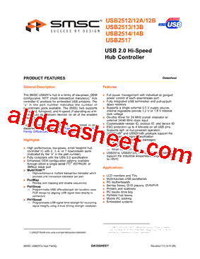 USB2514 Datasheet PDF - SMSC Corporation
