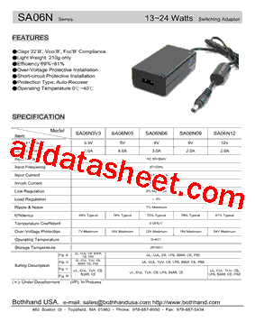 SA06N3V3 Datasheet PDF - Bothhand USA, LP.